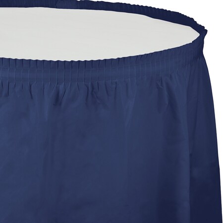 Touch Of Color Navy Blue Plastic Tableskirt, 14', 6PK 010036